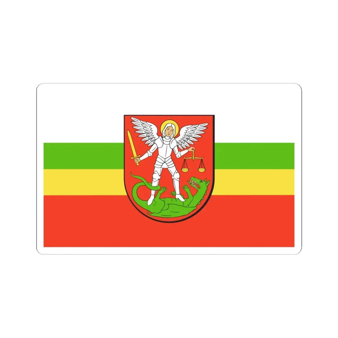 POL Biała Podlaska flag (Poland) STICKER Vinyl Kiss-Cut Decal 6 Inch White - The Sticker Space
