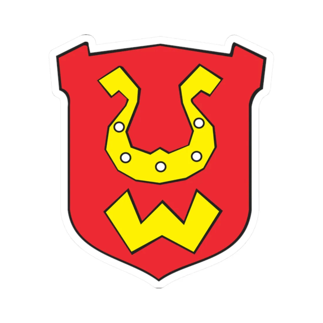 POL Biała Rawska COA (Poland) (Coat of Arms) STICKER Vinyl Kiss-Cut Decal 2 Inch White - The Sticker Space