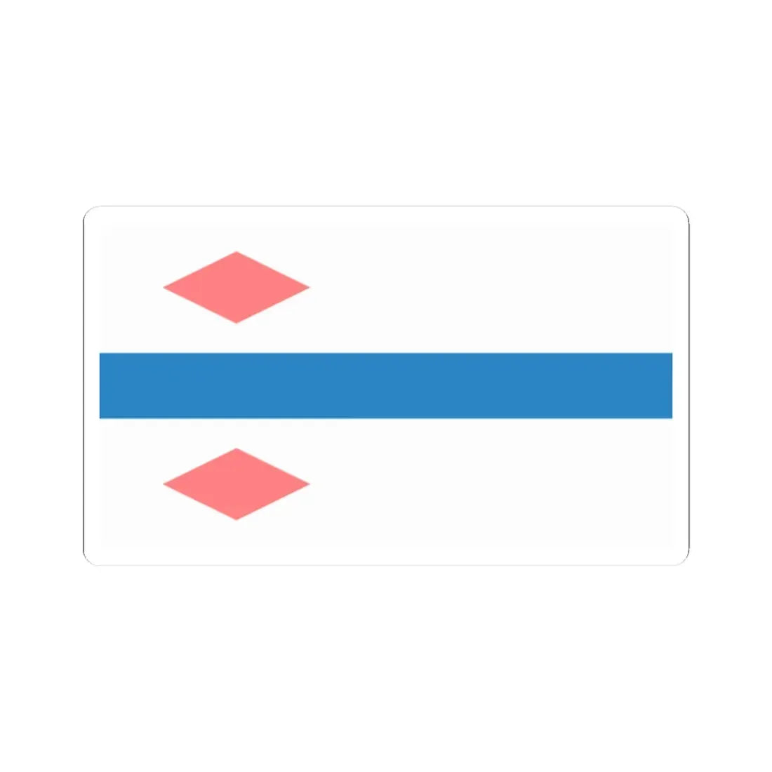 POL Białogard flag (Poland) STICKER Vinyl Kiss-Cut Decal 2 Inch White - The Sticker Space