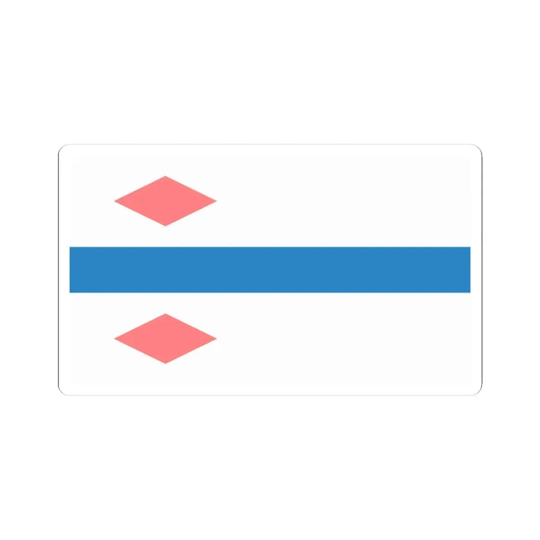 POL Białogard flag (Poland) STICKER Vinyl Kiss-Cut Decal 3 Inch White - The Sticker Space