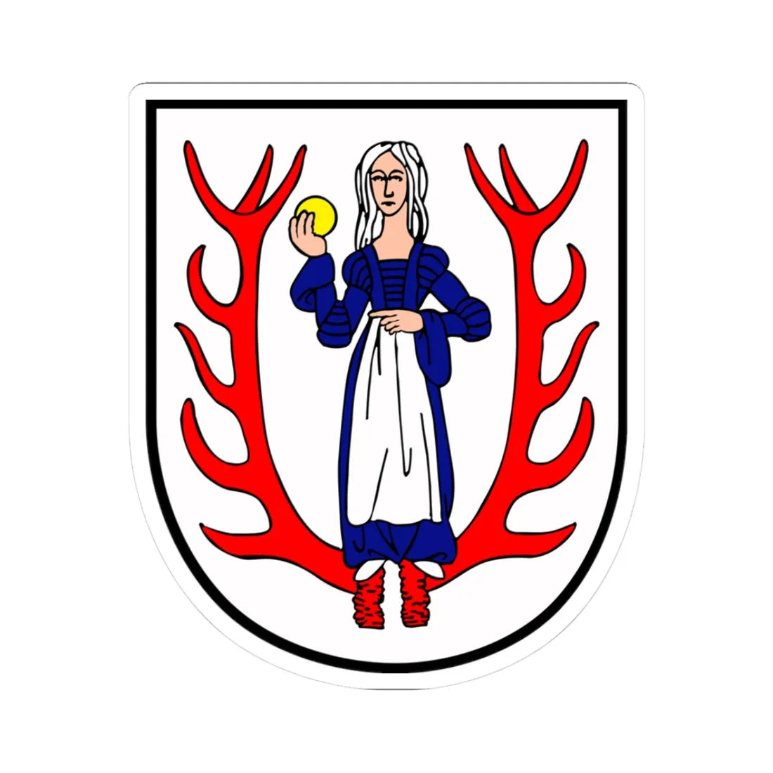 POL Biały Bór COA (Poland) (Coat of Arms) STICKER Vinyl Kiss-Cut Decal 3 Inch White - The Sticker Space