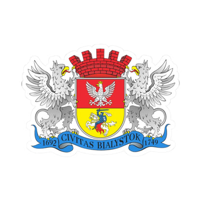 POL Białystok COA grand (Poland) (Coat of Arms) STICKER Vinyl Kiss-Cut Decal 2 Inch White - The Sticker Space