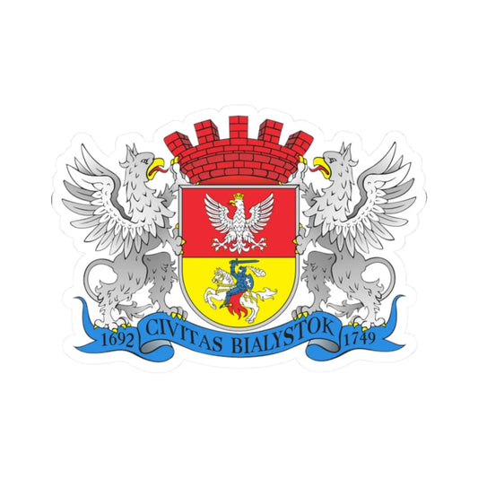 POL Białystok COA grand (Poland) (Coat of Arms) STICKER Vinyl Kiss-Cut Decal 2 Inch White - The Sticker Space