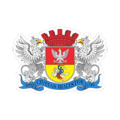 POL Białystok COA grand (Poland) (Coat of Arms) STICKER Vinyl Kiss-Cut Decal 3 Inch White - The Sticker Space