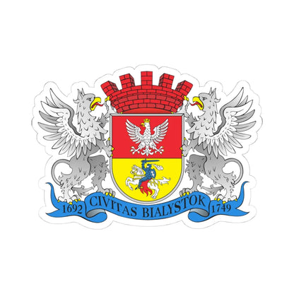 POL Białystok COA grand (Poland) (Coat of Arms) STICKER Vinyl Kiss-Cut Decal 4 Inch White - The Sticker Space