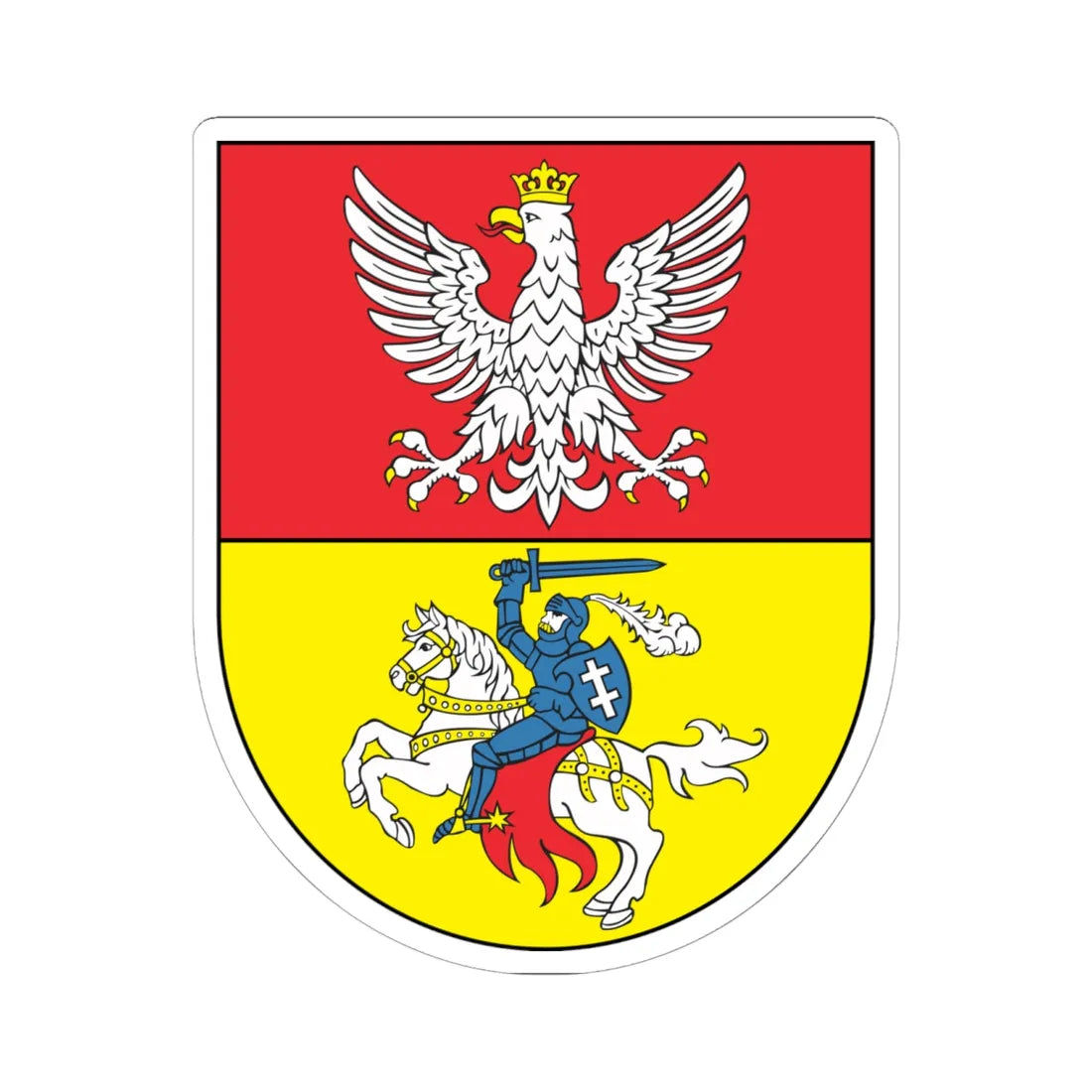 POL Białystok COA (Poland) (Coat of Arms) STICKER Vinyl Kiss-Cut Decal 6 Inch White - The Sticker Space