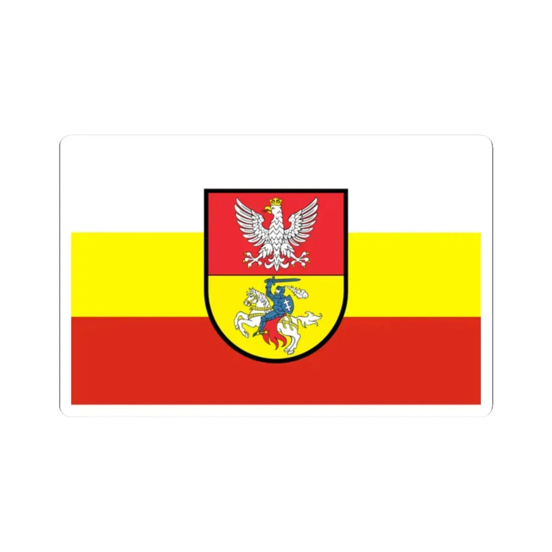 POL Białystok flag (Poland) STICKER Vinyl Kiss-Cut Decal 2 Inch White - The Sticker Space