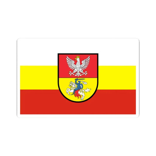 POL Białystok flag (Poland) STICKER Vinyl Kiss-Cut Decal 2 Inch White - The Sticker Space