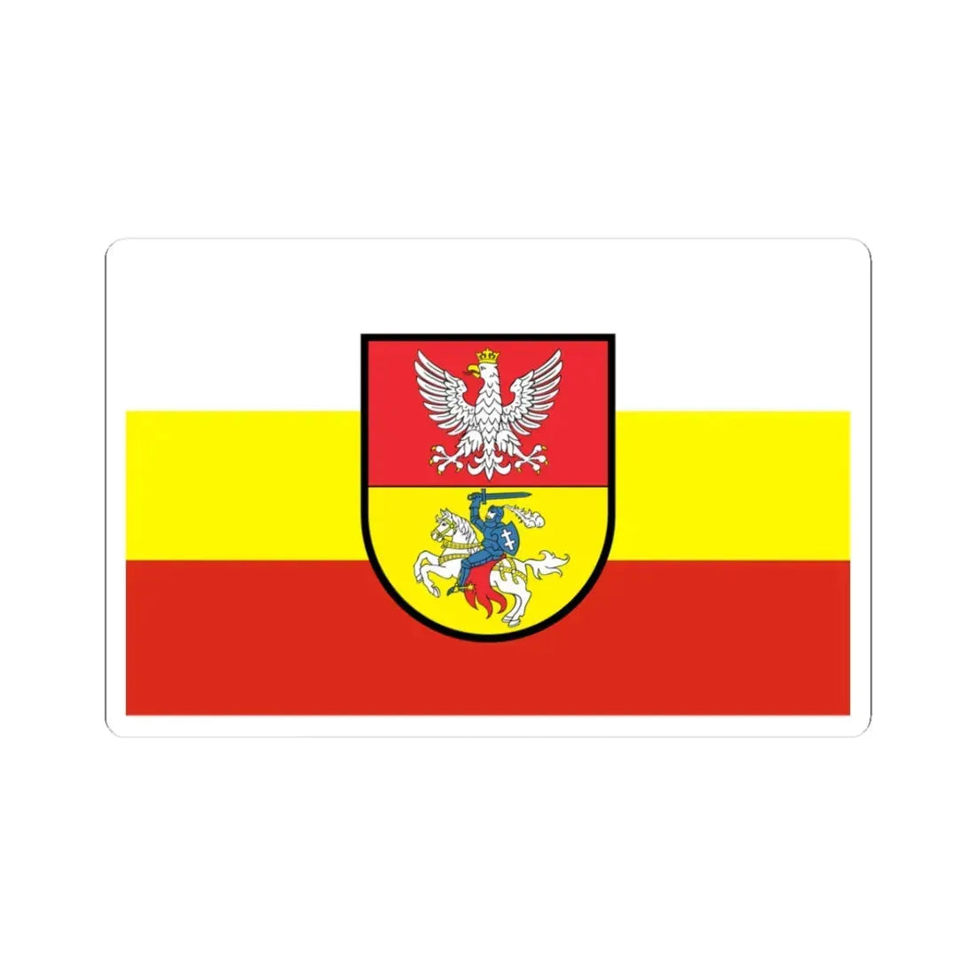POL Białystok flag (Poland) STICKER Vinyl Kiss-Cut Decal 3 Inch White - The Sticker Space