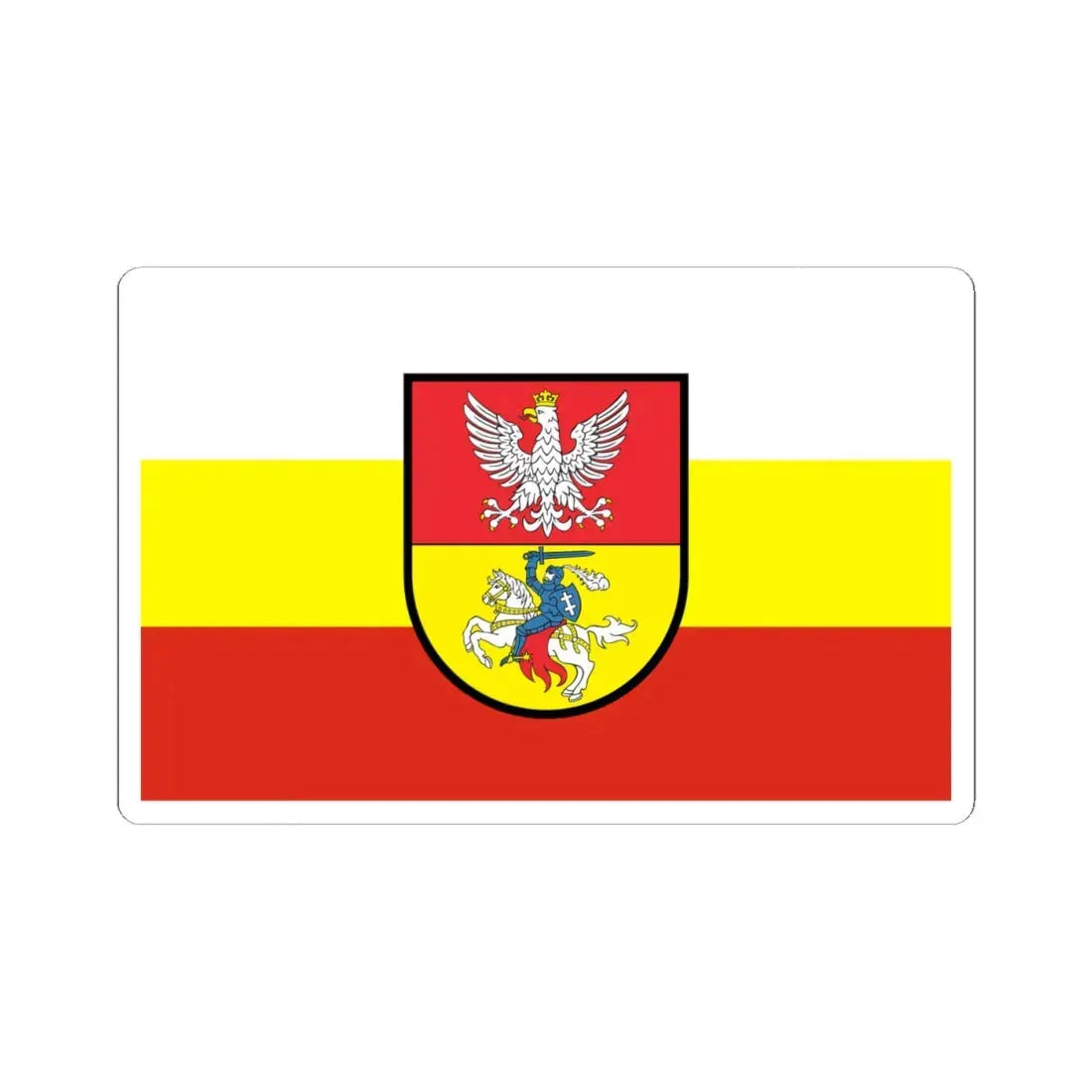 POL Białystok flag (Poland) STICKER Vinyl Kiss-Cut Decal 4 Inch White - The Sticker Space