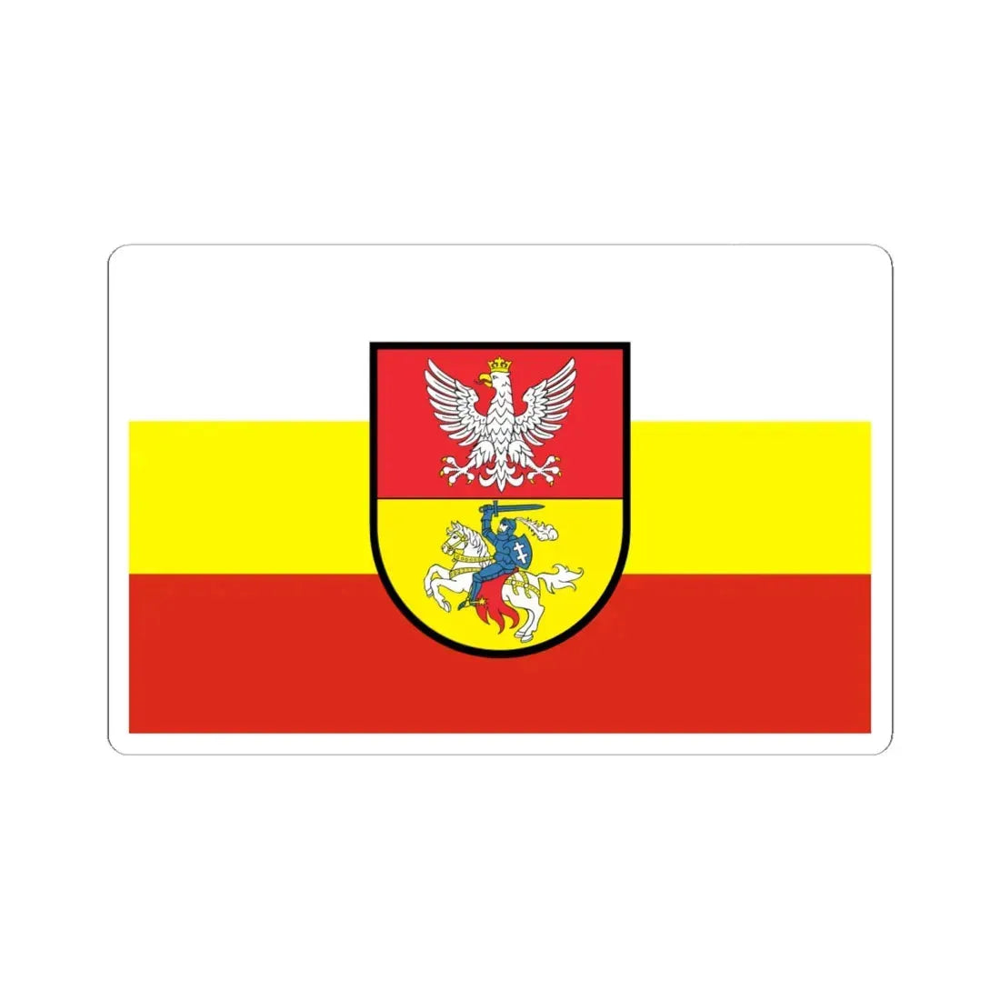 POL Białystok flag (Poland) STICKER Vinyl Kiss-Cut Decal 6 Inch White - The Sticker Space
