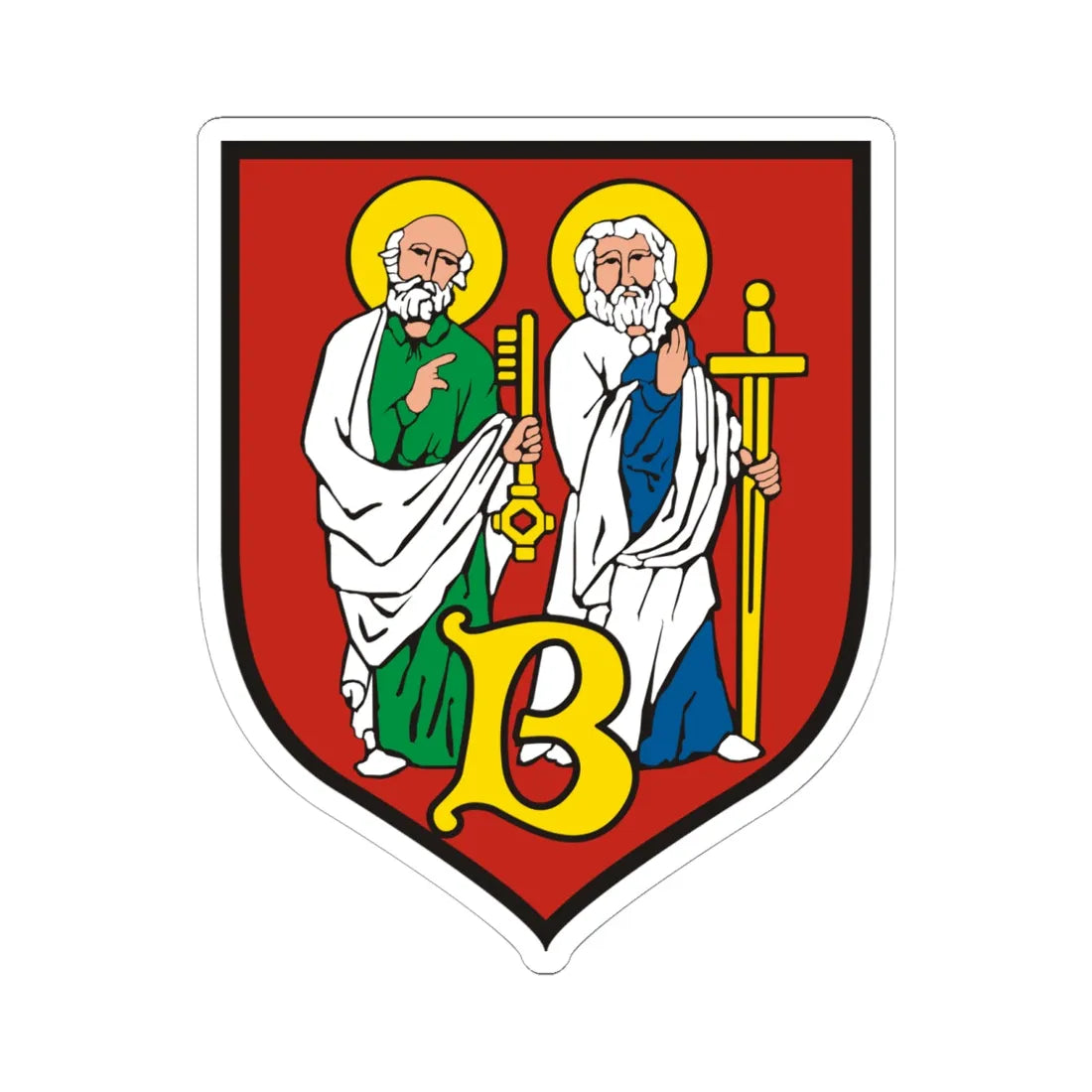 POL Biecz COA (Poland) (Coat of Arms) STICKER Vinyl Kiss-Cut Decal 6 Inch White - The Sticker Space