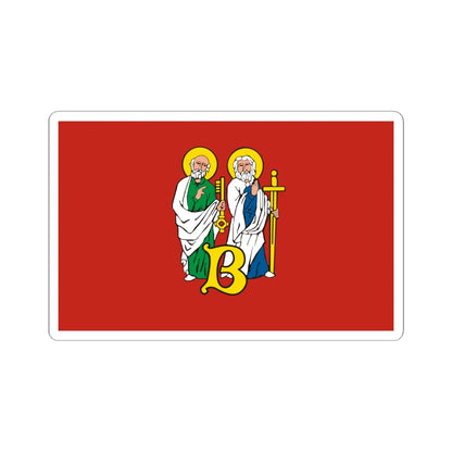 POL Biecz flag (Poland) STICKER Vinyl Kiss-Cut Decal 6 Inch White - The Sticker Space