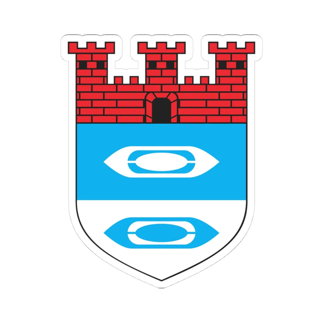 POL Bielawa COA (Poland) (Coat of Arms) STICKER Vinyl Kiss-Cut Decal 4 Inch White - The Sticker Space