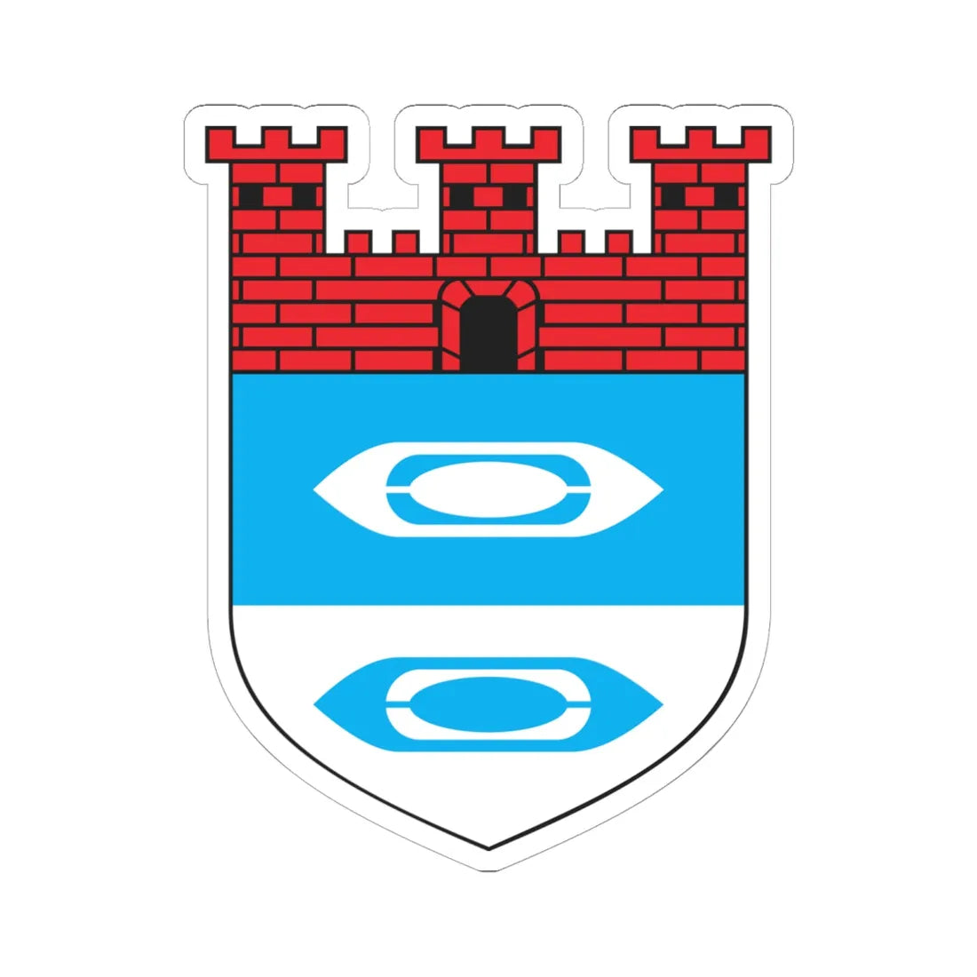 POL Bielawa COA (Poland) (Coat of Arms) STICKER Vinyl Kiss-Cut Decal 6 Inch White - The Sticker Space