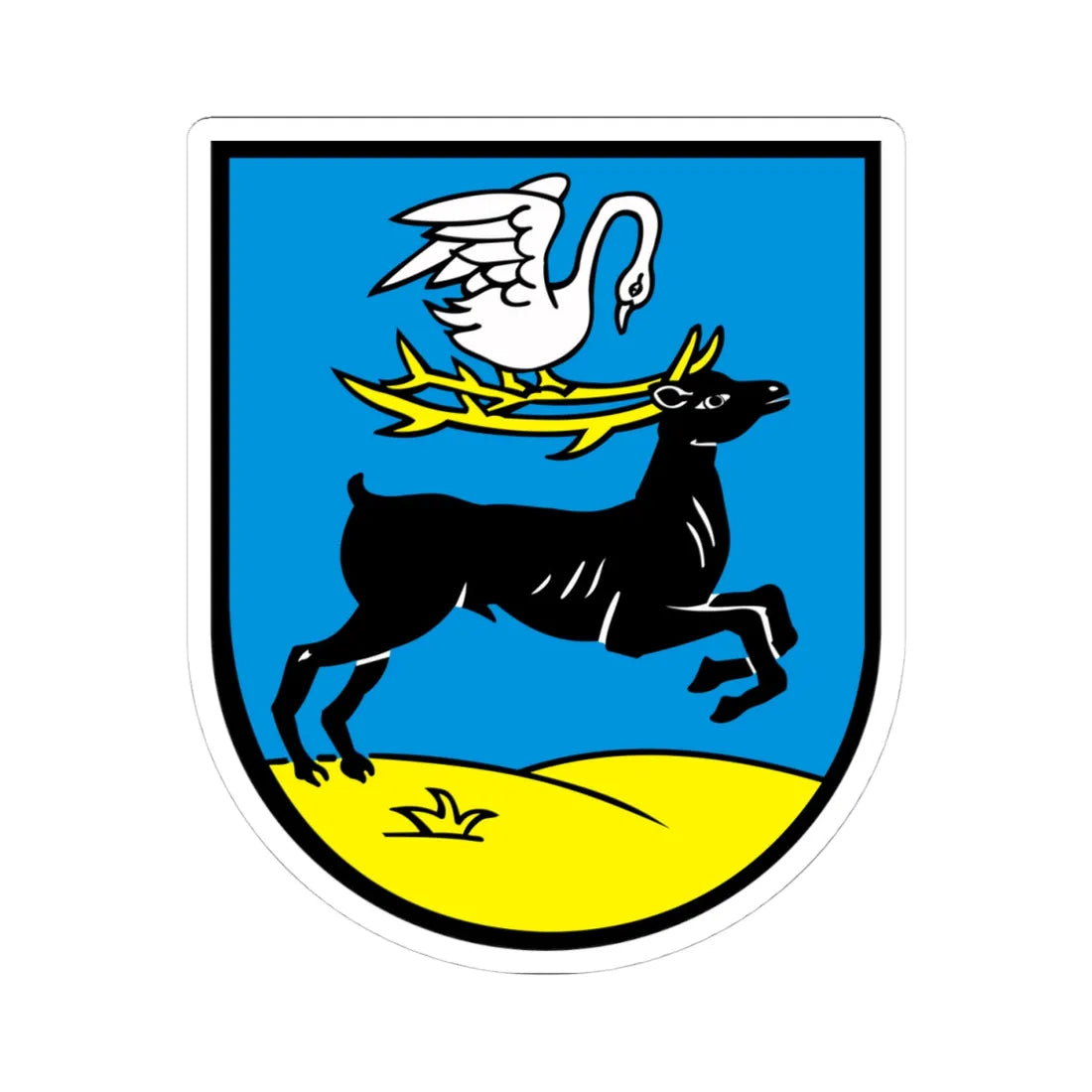 POL Bieruń COA (Poland) (Coat of Arms) STICKER Vinyl Kiss-Cut Decal 4 Inch White - The Sticker Space