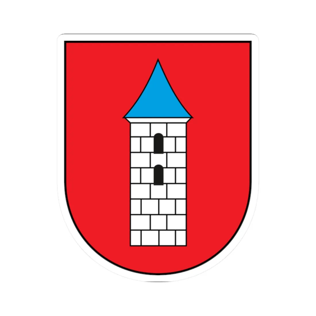 POL Bieżuń COA (Poland) (Coat of Arms) STICKER Vinyl Kiss-Cut Decal 2 Inch White - The Sticker Space