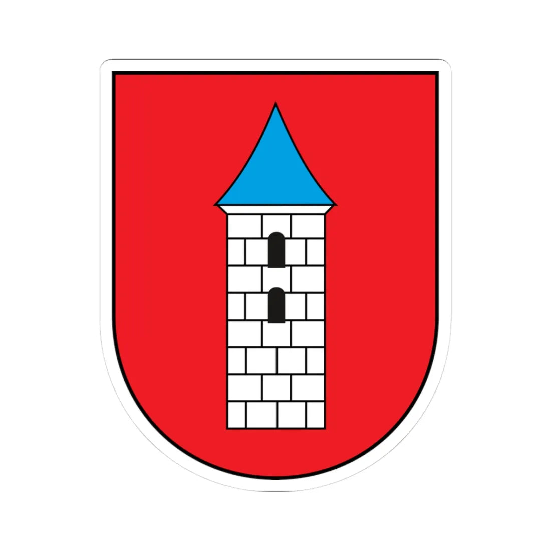 POL Bieżuń COA (Poland) (Coat of Arms) STICKER Vinyl Kiss-Cut Decal 3 Inch White - The Sticker Space