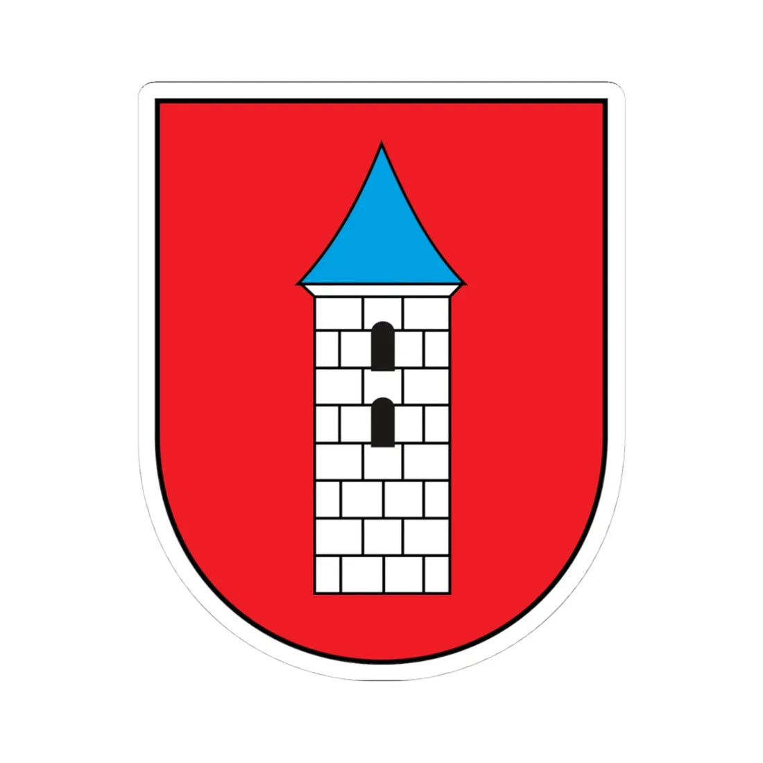 POL Bieżuń COA (Poland) (Coat of Arms) STICKER Vinyl Kiss-Cut Decal 4 Inch White - The Sticker Space