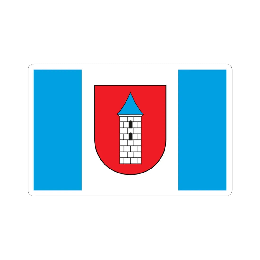 POL Biezun flag (Poland) STICKER Vinyl Kiss-Cut Decal 3 Inch White - The Sticker Space