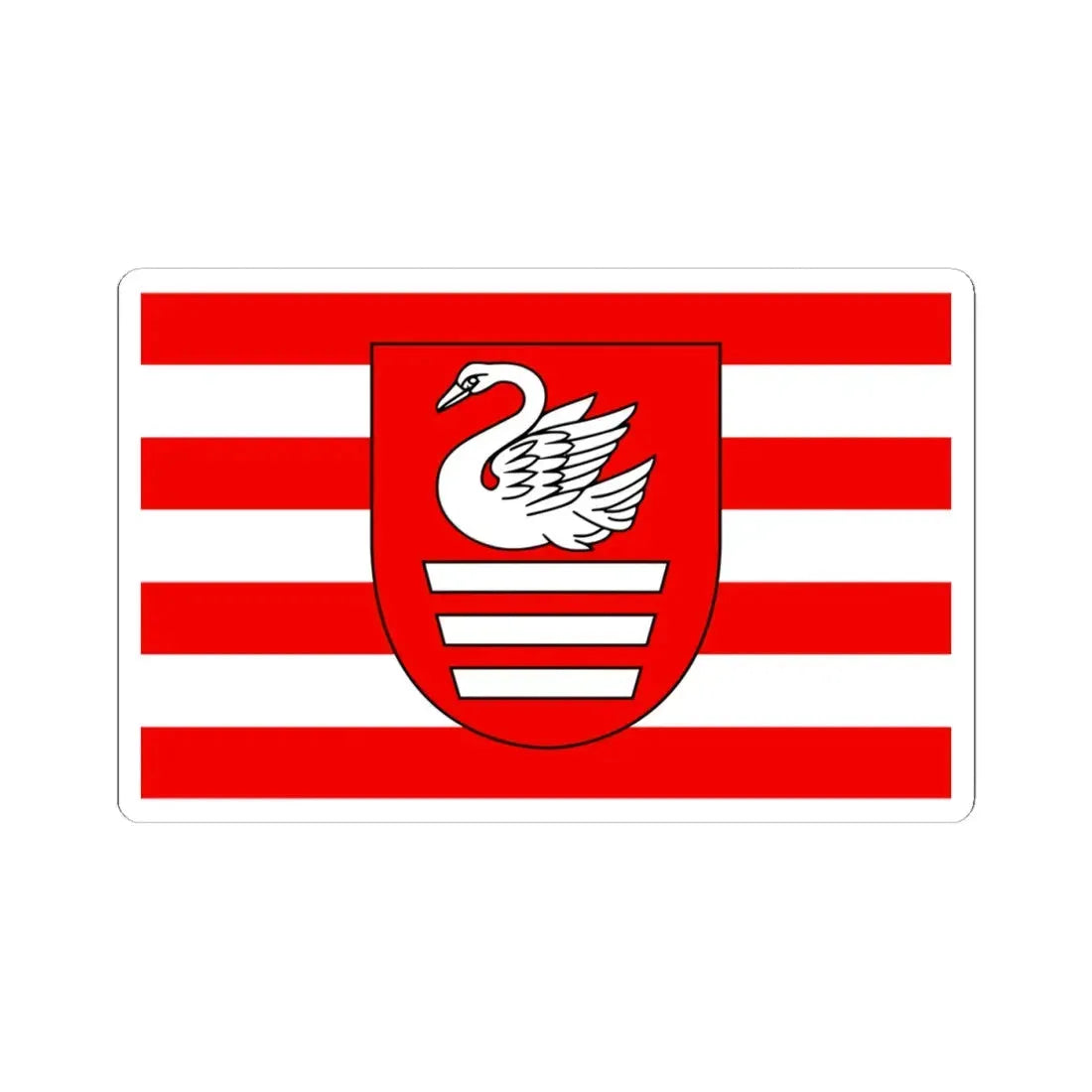 POL Biłgoraj flag (Poland) STICKER Vinyl Kiss-Cut Decal 4 Inch White - The Sticker Space