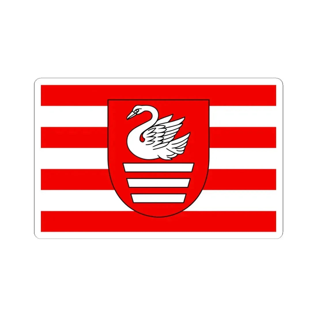 POL Biłgoraj flag (Poland) STICKER Vinyl Kiss-Cut Decal 6 Inch White - The Sticker Space