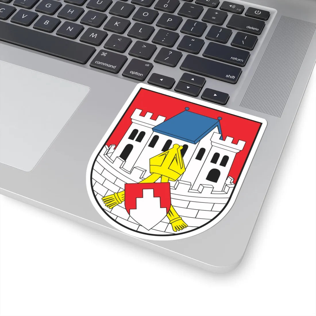 POL Biskupiec COA (Poland) (Coat of Arms) STICKER Vinyl Kiss-Cut Decal - The Sticker Space