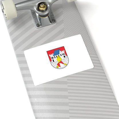 POL Biskupiec flag (Poland) STICKER Vinyl Kiss-Cut Decal - The Sticker Space