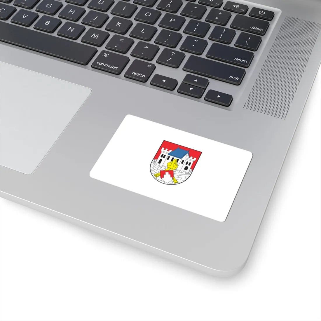 POL Biskupiec flag (Poland) STICKER Vinyl Kiss-Cut Decal - The Sticker Space