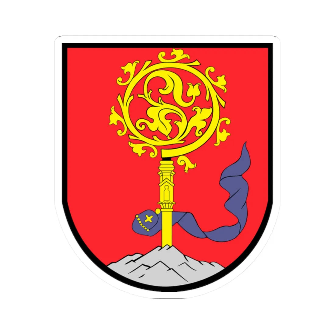 POL Bisztynek COA do 2017 (Poland) (Coat of Arms) STICKER Vinyl Kiss-Cut Decal 2 Inch White - The Sticker Space