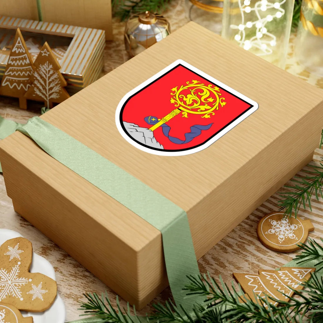 POL Bisztynek COA do 2017 (Poland) (Coat of Arms) STICKER Vinyl Kiss-Cut Decal - The Sticker Space