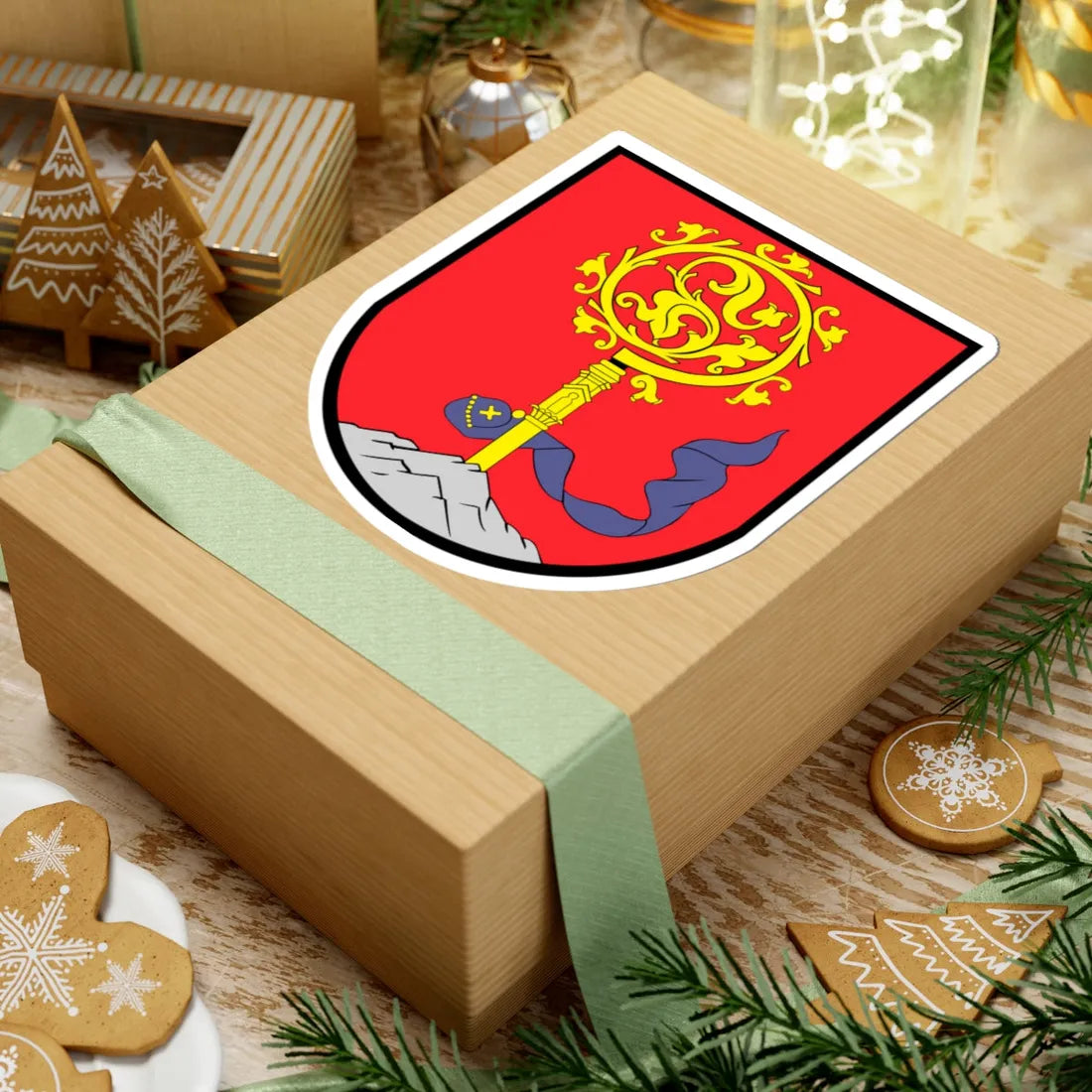 POL Bisztynek COA do 2017 (Poland) (Coat of Arms) STICKER Vinyl Kiss-Cut Decal - The Sticker Space