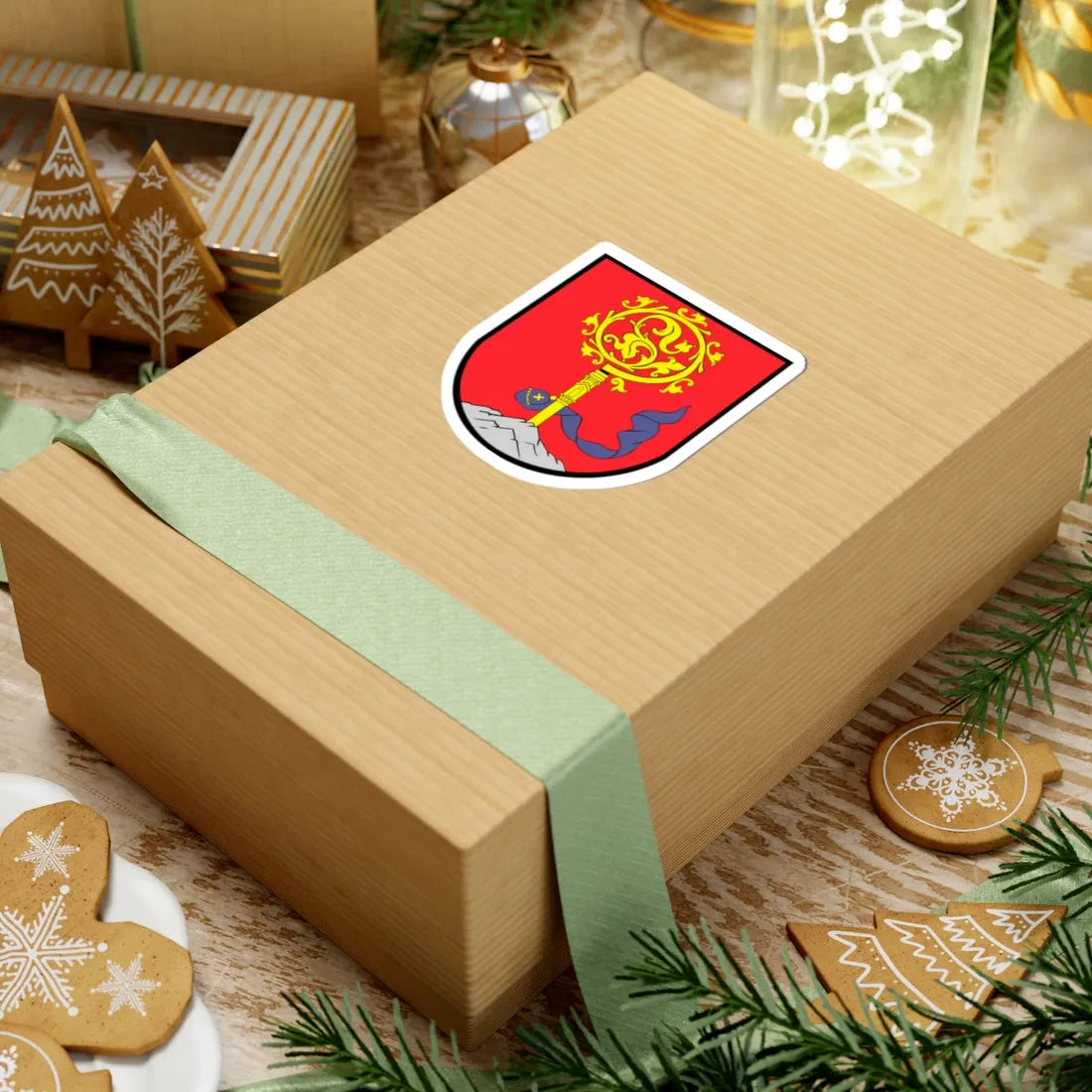 POL Bisztynek COA do 2017 (Poland) (Coat of Arms) STICKER Vinyl Kiss-Cut Decal - The Sticker Space