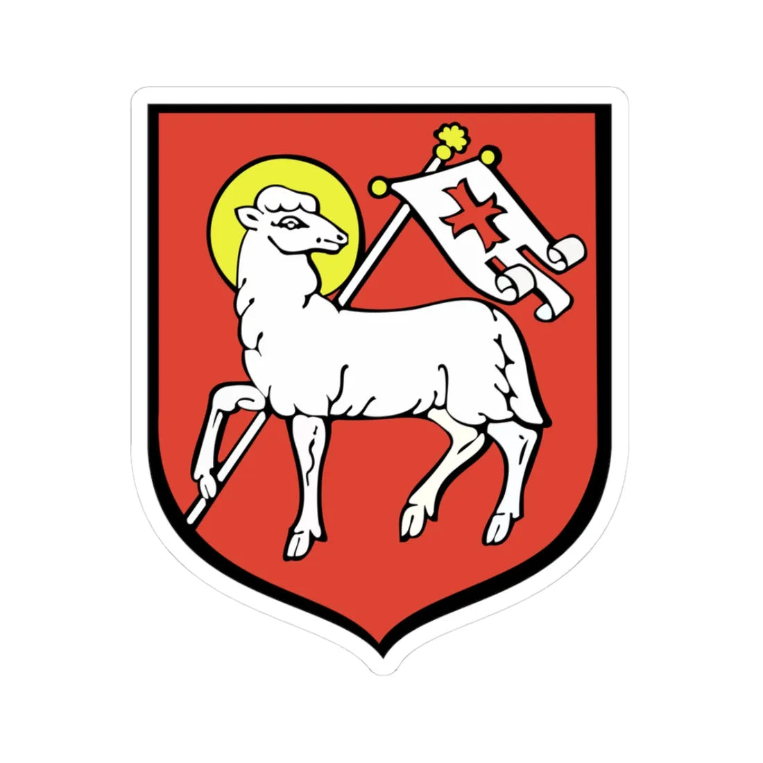 POL Bobolice COA alt (Poland) (Coat of Arms) STICKER Vinyl Kiss-Cut Decal 3 Inch White - The Sticker Space