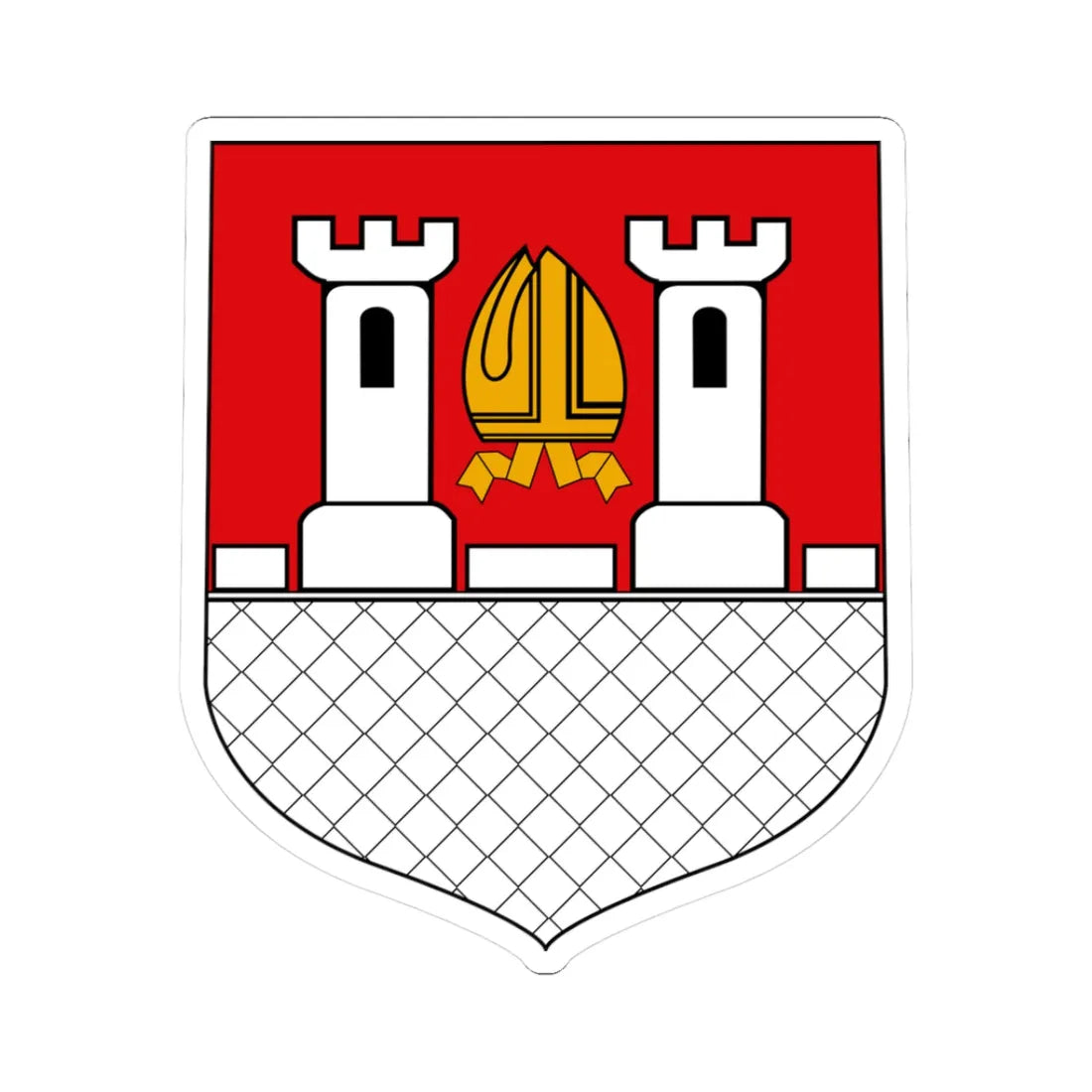 POL Bodzentyn COA (Poland) (Coat of Arms) STICKER Vinyl Kiss-Cut Decal 3 Inch White - The Sticker Space