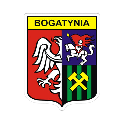 POL Bogatynia COA (Poland) (Coat of Arms) STICKER Vinyl Kiss-Cut Decal 4 Inch White - The Sticker Space