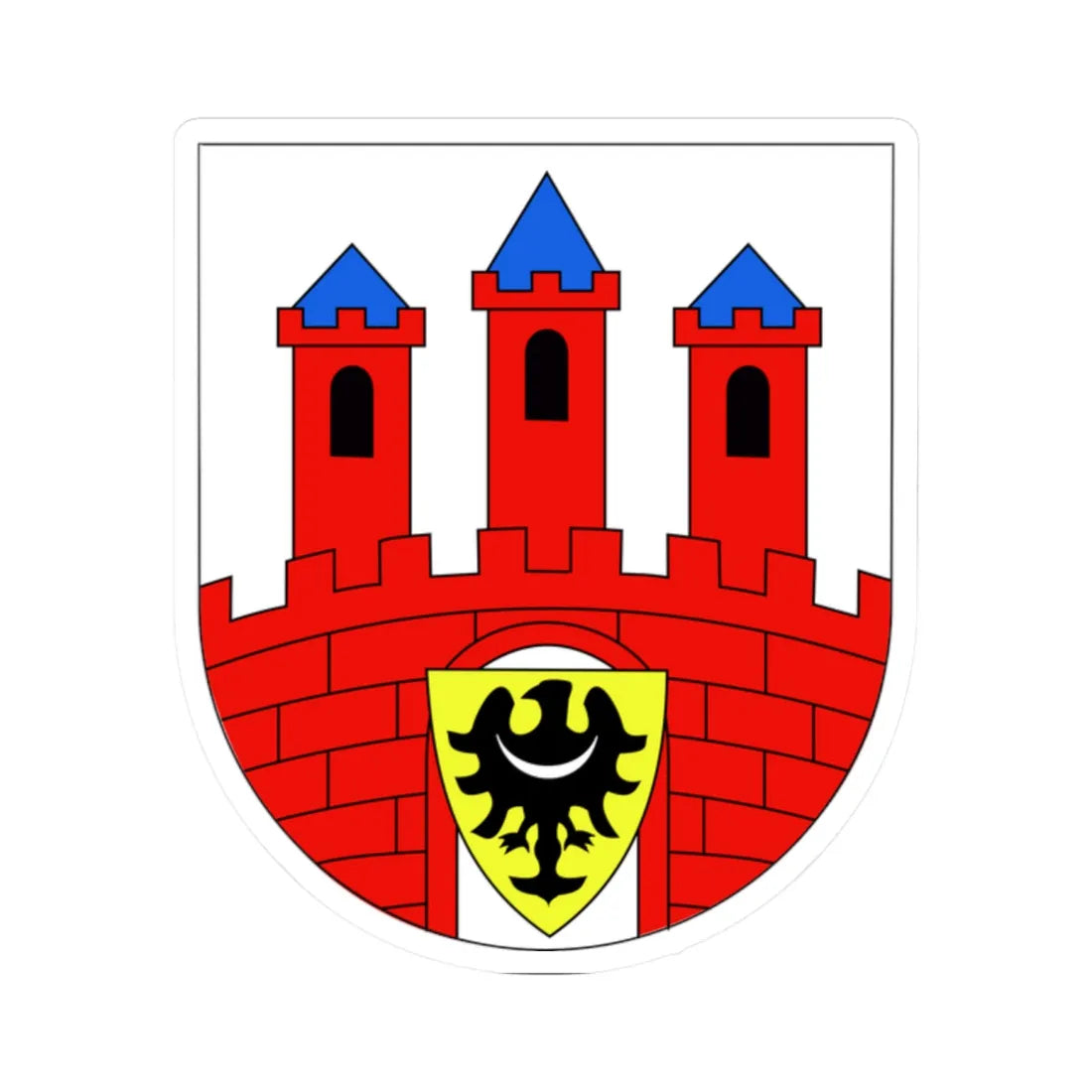 POL Bolesławiec COA (Poland) (Coat of Arms) STICKER Vinyl Kiss-Cut Decal 2 Inch White - The Sticker Space