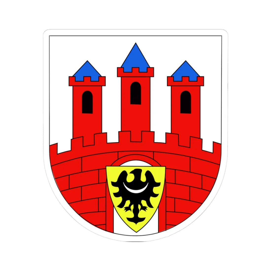 POL Bolesławiec COA (Poland) (Coat of Arms) STICKER Vinyl Kiss-Cut Decal 3 Inch White - The Sticker Space
