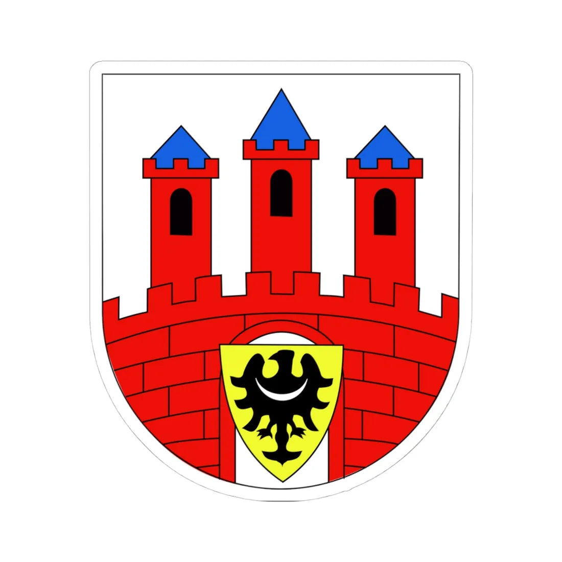 POL Bolesławiec COA (Poland) (Coat of Arms) STICKER Vinyl Kiss-Cut Decal 4 Inch White - The Sticker Space