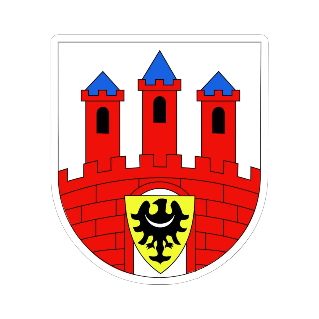 POL Bolesławiec COA (Poland) (Coat of Arms) STICKER Vinyl Kiss-Cut Decal 6 Inch White - The Sticker Space