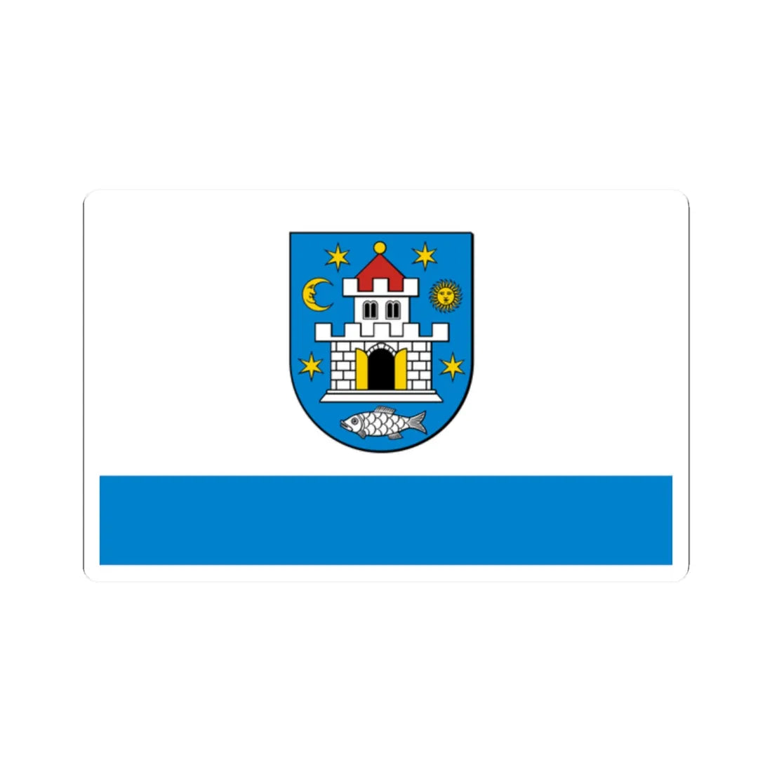 POL Bolkow flag (Poland) STICKER Vinyl Kiss-Cut Decal 2 Inch White - The Sticker Space