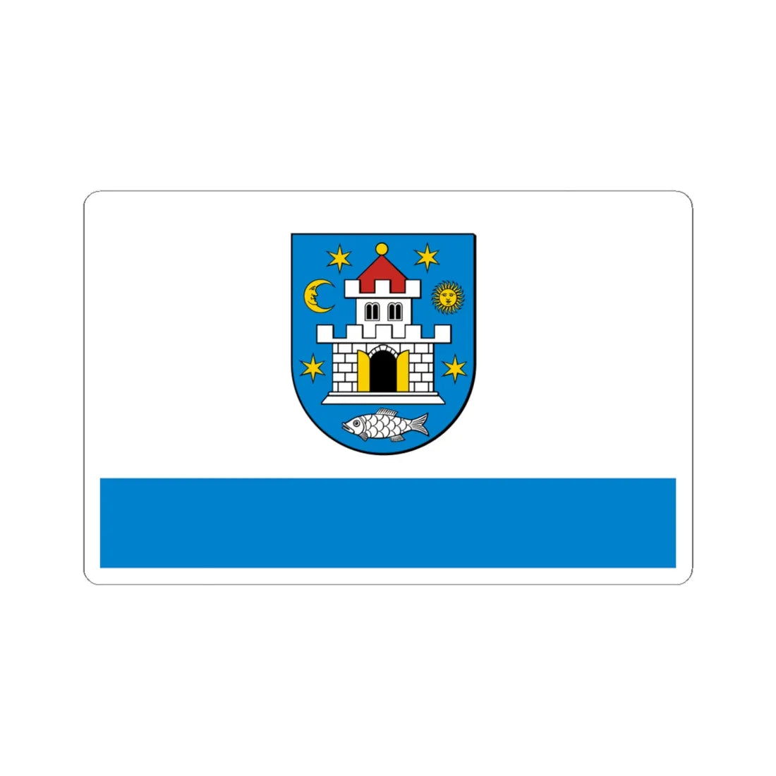 POL Bolkow flag (Poland) STICKER Vinyl Kiss-Cut Decal 6 Inch White - The Sticker Space