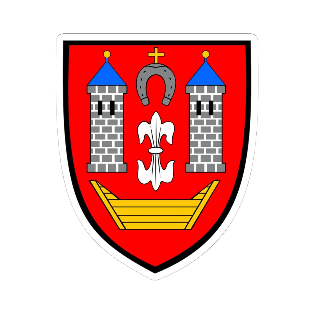 POL Borek Wielkopolski COA (Poland) (Coat of Arms) STICKER Vinyl Kiss-Cut Decal 4 Inch White - The Sticker Space