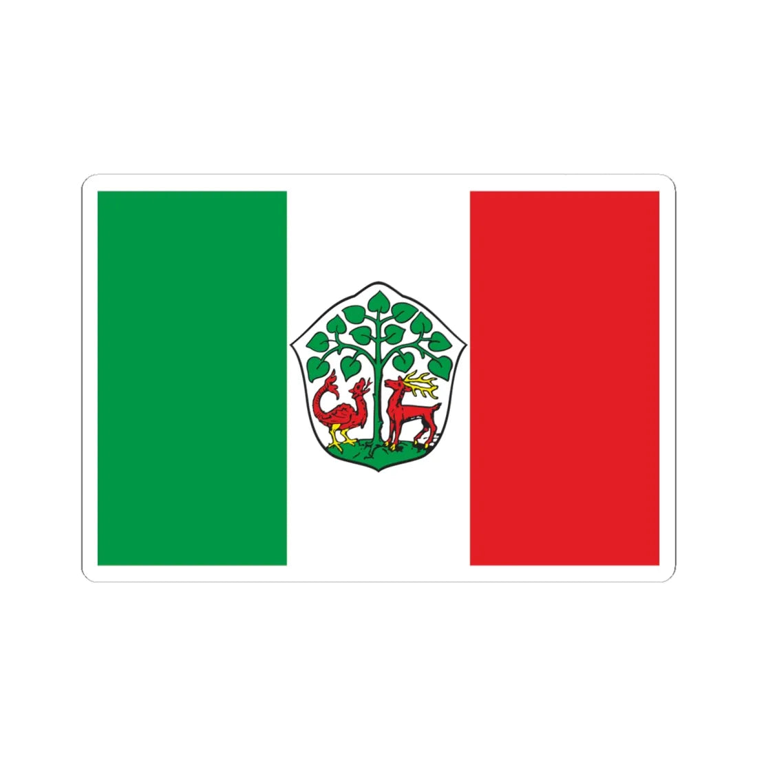 POL Braniewo flag old (Poland) STICKER Vinyl Kiss-Cut Decal 6 Inch White - The Sticker Space