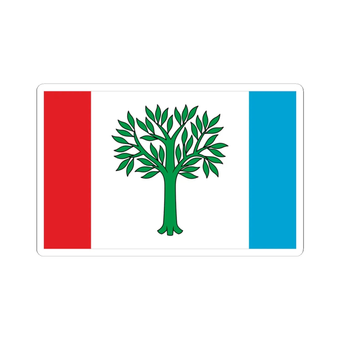 POL Braniewo flag (Poland) STICKER Vinyl Kiss-Cut Decal 3 Inch White - The Sticker Space