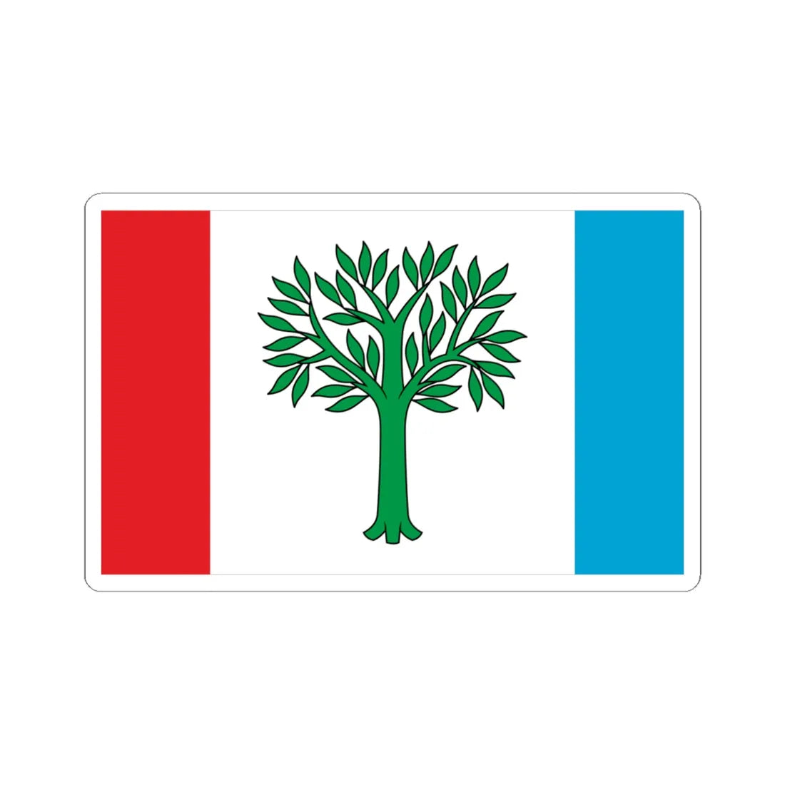 POL Braniewo flag (Poland) STICKER Vinyl Kiss-Cut Decal 6 Inch White - The Sticker Space