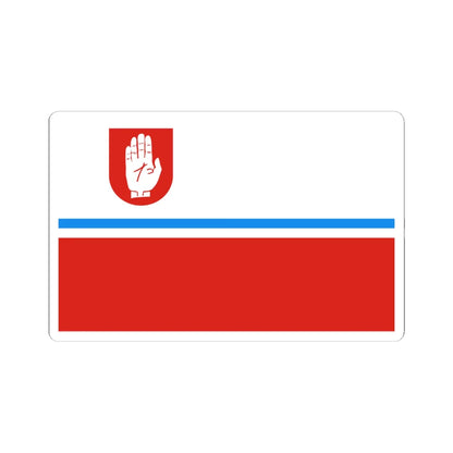POL Brodnica flag (Poland) STICKER Vinyl Kiss-Cut Decal 4 Inch White - The Sticker Space
