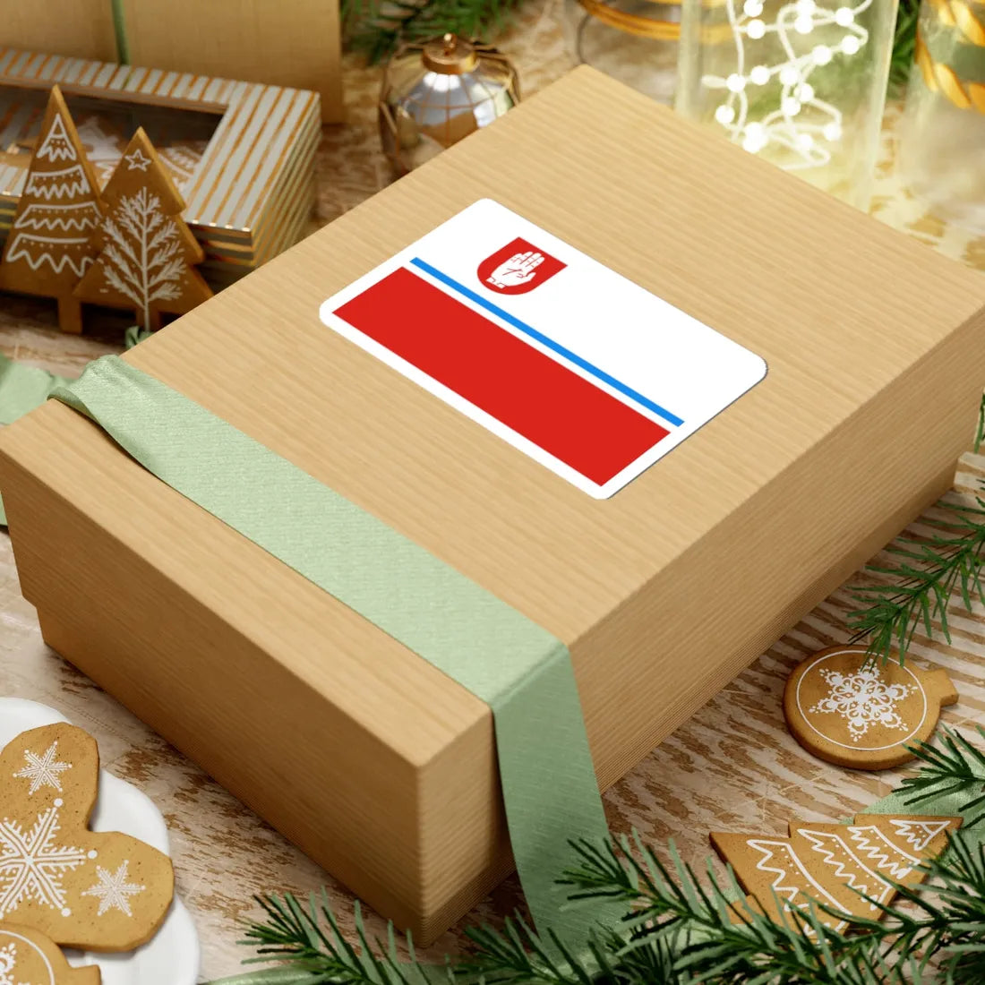 POL Brodnica flag (Poland) STICKER Vinyl Kiss-Cut Decal - The Sticker Space