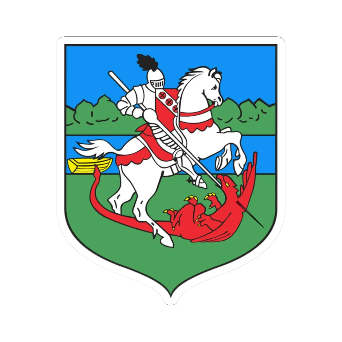 POL Brzeg Dolny COA (Poland) (Coat of Arms) STICKER Vinyl Kiss-Cut Decal 2 Inch White - The Sticker Space