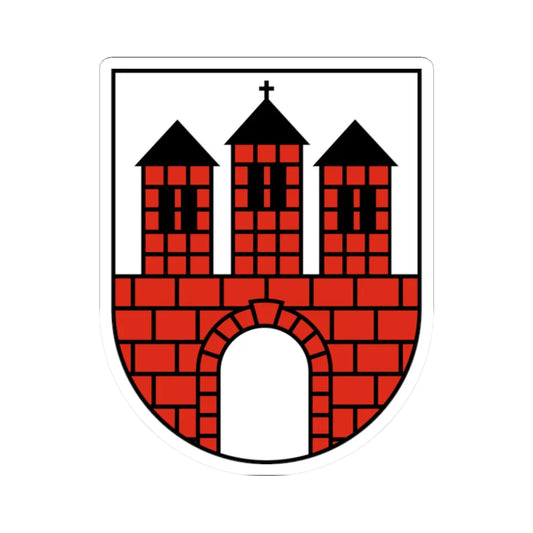 POL Brzeziny COA (Poland) (Coat of Arms) STICKER Vinyl Kiss-Cut Decal 2 Inch White - The Sticker Space